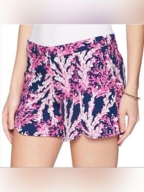 Lilly Pulitzer Hazelle Nauti Navy Beyond the Sea Stretch Coral Size 8